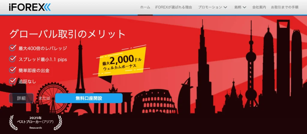 iFOREXの公式サイト画像